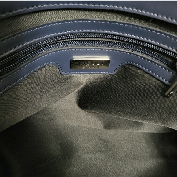 Nicoli Italian Leather Satchel/Crossbody Handbag Navy/Grey Colorblock - Picture 10 of 15